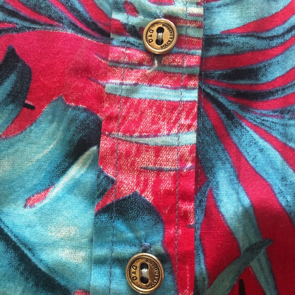 D&G Tropical Button Down with Lace Detail - Picture 4 of 5